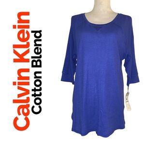 Calvin Klein Performance Women’s 1X Purple Blouse Tunic Keyhole Sleeve Pullover